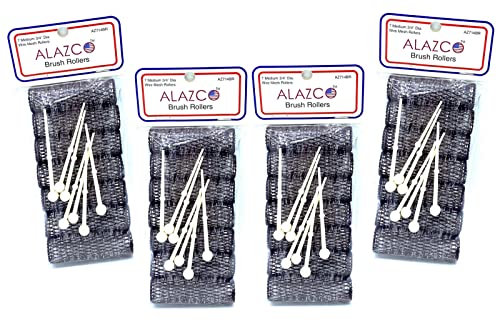 ALAZCO 14 adet Vintage Stil saç rulosu Orta fırça silindirleri ve PİMLERİ Örgü Saç Maşaları Kıllar İle 2.5 x 3/4, esnek Kilitleme Pimleri