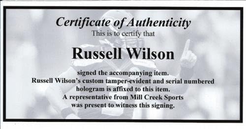 Russell Wilson İmzalı Çerçeveli 24x30 Tuval Fotoğraf Seattle Seahawks SB XLVIII Champs Süper Kase RW Holo Stok 107484-İmzalı NFL