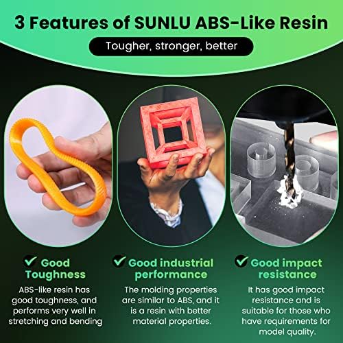 SUNLU 2000g ABS Benzeri 3D Yazıcı Reçine, 405nm UV Kür Fotopolimer Hızlı 3D Reçine için 2K 4K 6K 8K LCD/DLP/SLA 3D Yazıcılar ve SUNLU