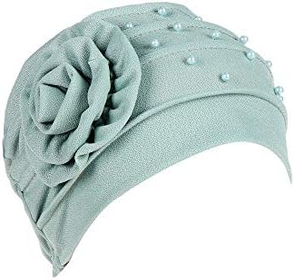 Şapkalar Bere Şapka Kap Kadınlar için, Kadın Boncuk Şapka Müslüman Fırfır Çiçek Türban Wrap Kap Bayan Erkek Örgü Şapka Kapaklar