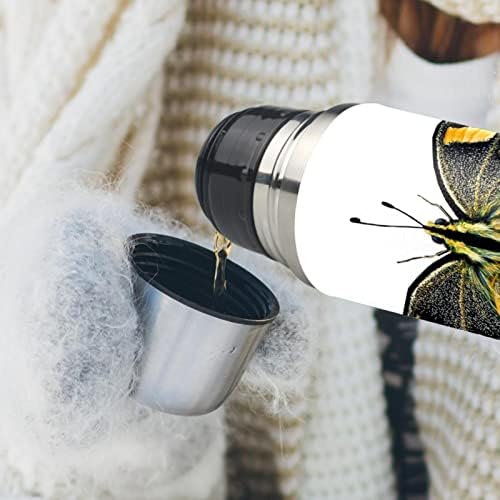 Lilibeely 17 oz Vakum Yalıtımlı Paslanmaz Çelik Su Şişesi Spor Kahve Seyahat Kupa Şişesi Hakiki Deri Sarılmış BPA Ücretsiz, hayvan