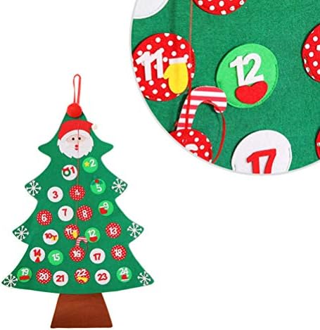 PRETYZOOM Noel Advent Takvimi Asılı Noel Geri Sayım Takvim Noel Süslemeleri için (Yeşil) parti Favor