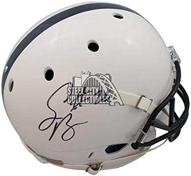 Saquon Barkley İmzalı Penn State Tam Boy Beyaz Futbol Kaskı - JSA COA - İmzalı Kolej Kaskları