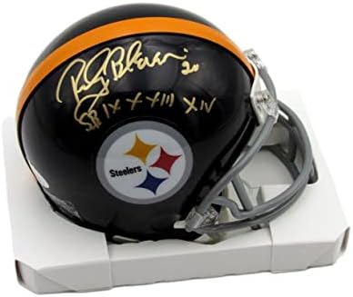Rocky Bleier İmzalı / Yazılı Gerileme Mini futbol kaskı Steelers JSA İmzalı NFL Kaskları