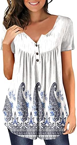 MIASHUI Kısa Kollu Gömlek Kadınlar için Rahat Kadın Moda Yuvarlak Boyun Düğmesi Pilili Uzun Kollu Katmanlı Gömlek Kadınlar için