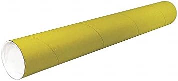 Posta Tüpü: 2x12 inç, 1/16 inç Duvar Kalınlığında, Sarı, 50 PK (35WE20)