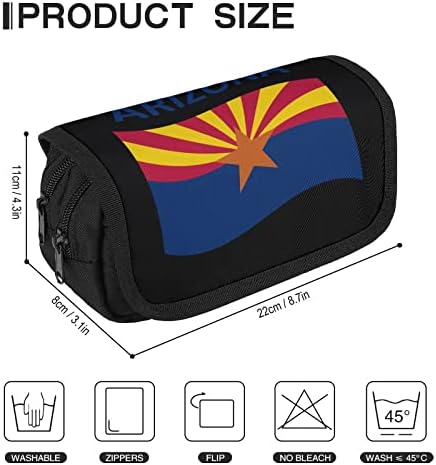 Arizona bayrağı Büyük Kapasiteli Kalem Kutusu Çok Yuvalı kalem çantası Taşınabilir Kalem fermuarlı çanta