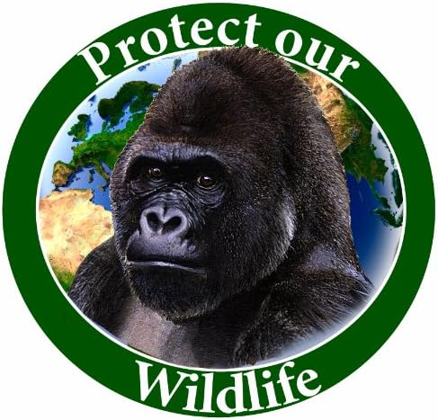 Yaban Hayatımızı Koru Merkezde Gerçekçi Görünümlü Goril Fotoğrafı Olan Araba Mıknatısı, Hava ve Solmaya karşı Koruma için Yüksek Kaliteli