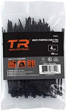 TR Endüstriyel Çok Amaçlı UV Işınlarına Dayanıklı Siyah Kablo Bağları, 4 inç, 100 Paket
