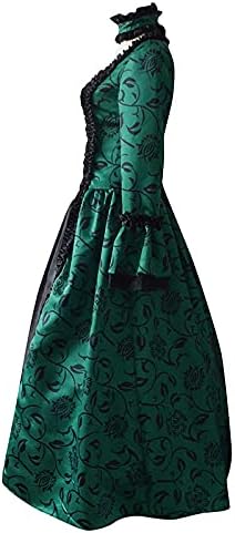 Kadın Prenses Kostüm Maxi Elbise Rönesans Parlama Kollu Kraliyet Mahkemesi Elbiseler Ortaçağ Kraliçe viktorya dönemi tarzı elbise