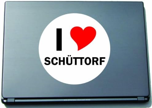I Love Aufkleber Decal Sticker Laptopaufkleber Laptopskin 297 mm mit Stadtname SCHUETTORF