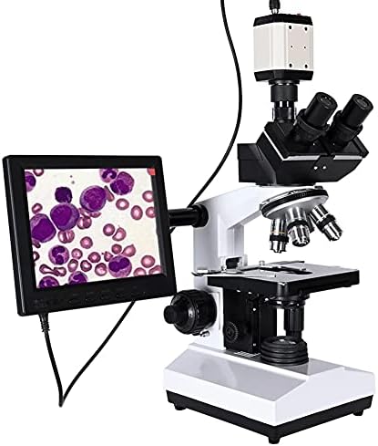 ZLXDP Profesyonel Laboratuvar Biyolojik trinoküler Mikroskop Zoom 2500X + USB Elektronik Dijital CCD kamera + 8 inç LCD