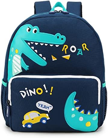 willikiva Araba Dinozor Çocuklar Yürümeye Başlayan çocuklar için sırt çantası Erkek ve Kız Çocuk Su Geçirmez Okul Öncesi Çantası (Dinozor)