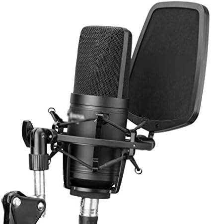 WSSBK Büyük Diyaframlı Mikrofon Düşük Kesim Filtresi Kardioid Kondenser Mikrofon Stüdyo Yayını Canlı Vlog Video Kayıt Mikrofon