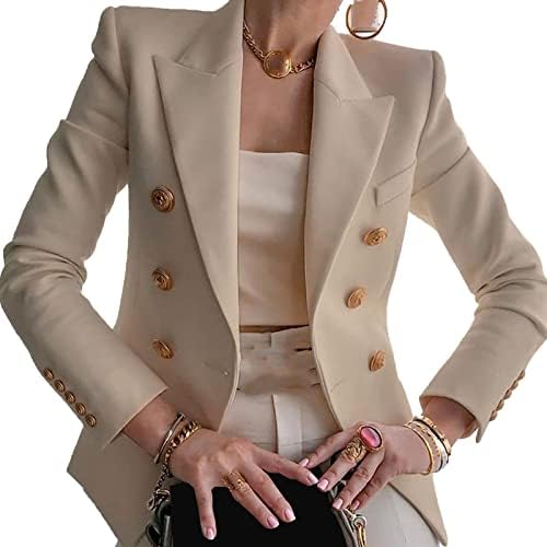 Bayan Casual Yaka Ofis Blazers Ceket Kruvaze Açık Ön Hırka Ceket iş elbisesi Üstleri Profesyonel