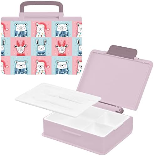 Yetişkinler için SUABO Kış Alpaka Bento Kutuları / Çocuklar Sızdırmaz Lunchbox Pembe Öğle Konteynerler için Çalışma / Okul / Piknik