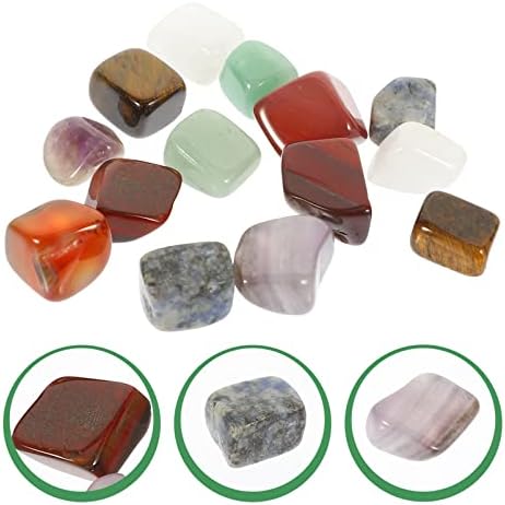 Healeved Yoga Aksesuarları 14 adet Kristaller Taşlar Set 7 Çakra Taşları Eskitme Taşlar Dengeleme Doğal Taşlar Yoga Meditasyon için