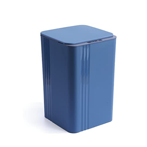ANMMBER sensörlü çöp kovası Büyük Kapasiteli Tuvalet Banyo çöp tenekesi Mutfak Otomatik İndüksiyon Kutusu kapaklı (Renk: Mavi, Boyut