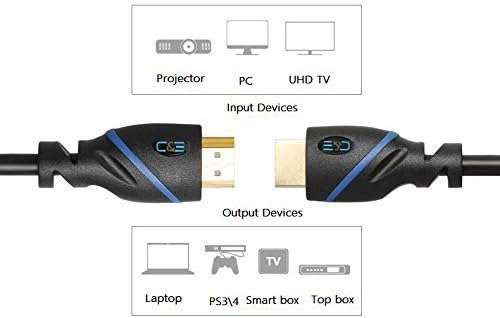 165ft (50.3 M) Yüksek Hızlı HDMI Kablosu Erkek Ethernet Siyah (165 Feet/50.3 Metre) Dahili Sinyal Güçlendirici, 4K 30Hz, 3D, 1080p