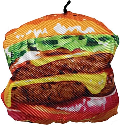 SCOOCHİE EVCİL HAYVAN ÜRÜNLERİ Scoochzilla Sert Burger Köpek Oyuncağı, 6 inç