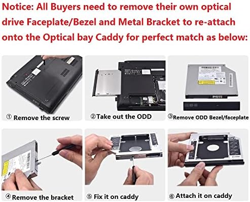 2nd HDD SSD Sabit Disk Optik Bay Caddy Çerçeve Tepsi Braketi ASUS N51 N56 N70 N75 N76 N76V N80 N90