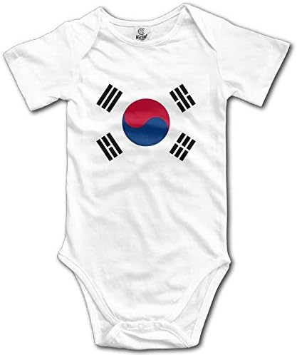 Güney Kore Bayrağı Serin Bebek Bebek Giysileri Erkek Kız Bodysuit Tulum Tulum Bebek Kıyafetleri Beyaz