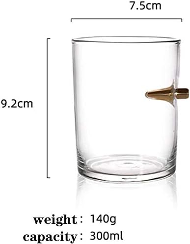 YUESFZ Gerçek Mermi El Yapımı viski bardağı, El Üflemeli Eski Moda Viski Kayalar Cam Seti 2 viski bardağı