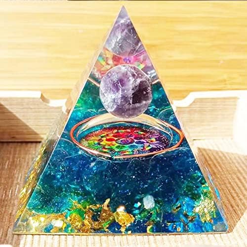 Ametist Kristal Küre Orgonit piramidi Obsidyen Çakra Enerji Orgon Taşı