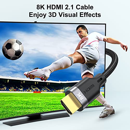 URELEGAN 8 K HDMI Kablosu 6 Ayaklar, HDMI HDMI Kabloları Ultra Yüksek Hızlı HDMI 2.1 Kablosu (Destekler 8K@60Hz, 4K@120Hz, 2 K, 1080