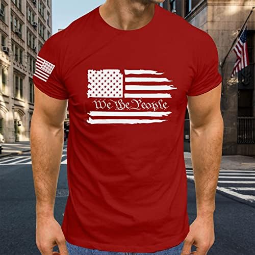 MIASHUI erkek Orta Gömlek erkek Bağımsızlık Günü Bayrağı Baskı İlkbahar/Yaz Eğlence Spor Rahat Nefes Erkek T Shirt