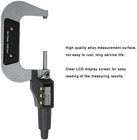 Marhynchus Dijital Dış Mikrometre 0.001 mm Elektronik Mikrometre Kaliper Ölçer ölçüm Aralığı 50-75mm