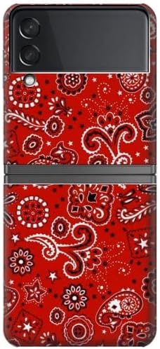 R3354 Kırmızı Klasik Bandana Kılıf Kapak için Samsung Galaxy Z Flip 4