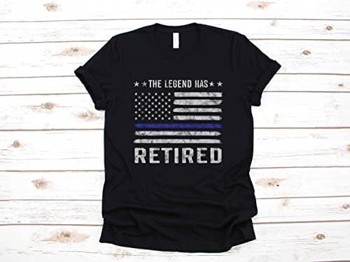 Emekli Polis Memuru Efsane Emeklilik Parti Hediye İnce Mavi Çizgi Gömlek Polis Hediye