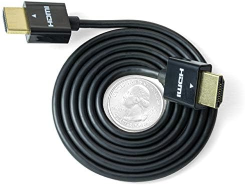 NTW Yüksek Performanslı Ultra İnce HDMI Kablosu (3.3 ft) Premium Yüksek Hızlı Ultra İnce HDMI kablosu, 1080p, 4K HDR, 10.2 Gbps, 36AWG-Black-NHDMI4S-01M