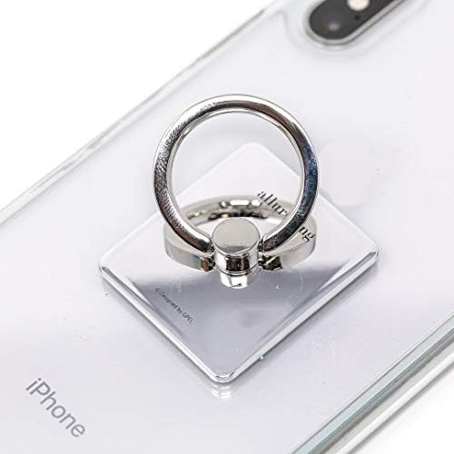 AllurRing cep telefonu Halka Tutucu-Charlotte Kristal akıllı telefon standı w / 360 Rotasyon Parmak Kavrama Kickstand, Gümüş