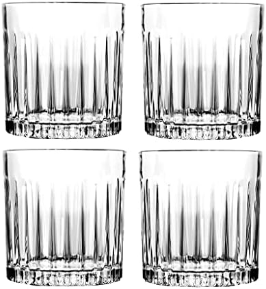 CCBUY 4 ADET viski bardağı, 310 ml Hazırlanmış Çift Eski Moda Ağır Taban Gözlük Scotch 4 Set (Renk : A, Boyut: 310 ml)