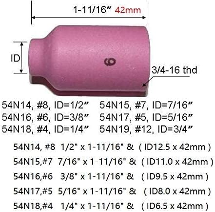 RİVERWELD TIG Gaz Lens Collet Vücut Sarf Malzemeleri Kiti Fit QQ300 PTA DB SR WP 17 18 26 TIG Kaynak Meşale 51 adet