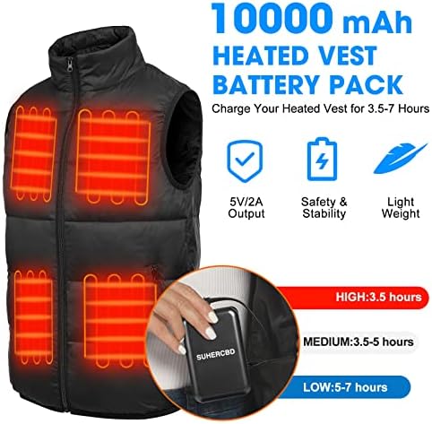 SUHERCBD 7.4 V ısıtmalı yelek pil paketi, ısıtmalı yelek ısıtmalı ceket için 5V 2a 5000mAh Güç Bankası,Taşınabilir Şarj Cihazı,iPhone,